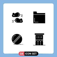 paquete de iconos vectoriales de stock de 4 signos y símbolos de línea para cerrar la prueba de cierre del jugador de bolos arquitectura multimedia elementos de diseño vectorial editables vector