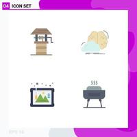 Universal Icon Symbols Group of 4 Modern Flat Icons of agriculture frame well idea arts Editable Vector Design Elements
