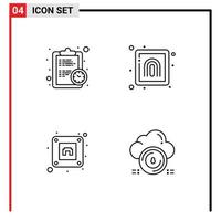 Universal Icon Symbols Group of 4 Modern Filledline Flat Colors of clock socket estimate print safe Editable Vector Design Elements