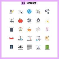 25 Thematic Vector Flat Colors and Editable Symbols of service gears global configuration time Editable Vector Design Elements