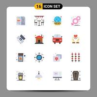 16 Universal Flat Color Signs Symbols of symbol eight outdoor day live Editable Pack of Creative Vector Design Elements