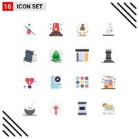 Group of 16 Flat Colors Signs and Symbols for environment zoom capital science lab Editable Pack of Creative Vector Design Elements