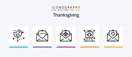 Thanksgiving Line 5 Icon Pack Including halloween. celebration. meal. thanksgiving. menu. Creative Icons Design vector