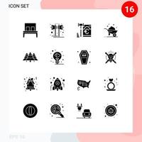 User Interface Pack of 16 Basic Solid Glyphs of forest wheel speaker construction law Editable Vector Design Elements