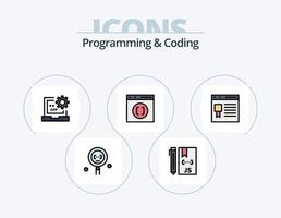 Programming And Coding Line Filled Icon Pack 5 Icon Design. development. coding. programming. programming. develop vector