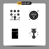 Universal Icon Symbols Group of 4 Modern Solid Glyphs of checklist appliances user premium furniture Editable Vector Design Elements