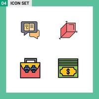 4 Creative Icons Modern Signs and Symbols of chat construction sms design toolkit Editable Vector Design Elements