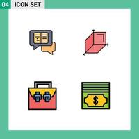 4 iconos creativos signos y símbolos modernos de construcción de chat kit de herramientas de diseño de sms elementos de diseño vectorial editables vector