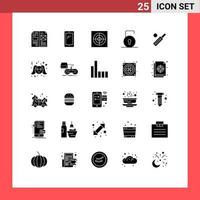 Modern Set of 25 Solid Glyphs and symbols such as australia protect android lock pad fan Editable Vector Design Elements