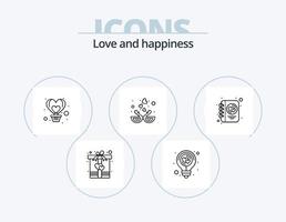 paquete de iconos de línea de amor 5 diseño de iconos. mapa. amar. bebida. localización. regalo vector