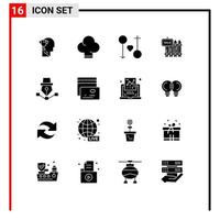 Pictogram Set of 16 Simple Solid Glyphs of house sale love realty fence Editable Vector Design Elements