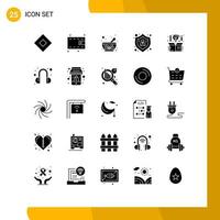 25 User Interface Solid Glyph Pack of modern Signs and Symbols of design computer herbal user people Editable Vector Design Elements