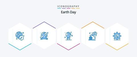 Earth Day 25 Blue icon pack including earth. green. protection. day. earth vector