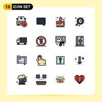 16 Creative Icons Modern Signs and Symbols of car pan success cooking celebrate Editable Creative Vector Design Elements