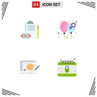 4 Creative Icons Modern Signs and Symbols of quality control women control day design Editable Vector Design Elements