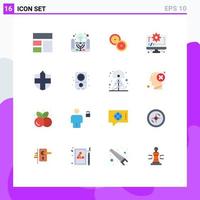 Universal Icon Symbols Group of 16 Modern Flat Colors of shield protection coins gear coding Editable Pack of Creative Vector Design Elements