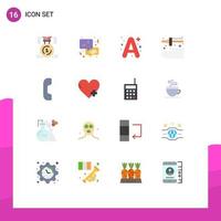 Flat Color Pack of 16 Universal Symbols of add call a answer modeling Editable Pack of Creative Vector Design Elements