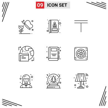 9 concepto de esquema para sitios web, móviles y aplicaciones, computadora, libro electrónico, kazajstán, carpeta de regreso a la escuela, elementos de diseño vectorial editables vector