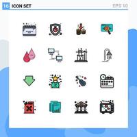 Set of 16 Modern UI Icons Symbols Signs for web information transfer data analytic Editable Creative Vector Design Elements