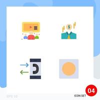 4 Universal Flat Icons Set for Web and Mobile Applications group communication user man conversation Editable Vector Design Elements