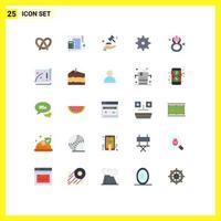 Universal Icon Symbols Group of 25 Modern Flat Colors of day gear percentage internet law Editable Vector Design Elements