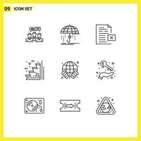 Outline Pack of 9 Universal Symbols of floor office insurance file delete Editable Vector Design Elements