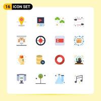 Set of 16 Modern UI Icons Symbols Signs for chart gossip clover direct buzz Editable Pack of Creative Vector Design Elements