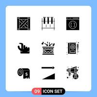 paquete de iconos vectoriales de stock de 9 signos y símbolos de línea para el zoom del navegador de batería musical en elementos de diseño vectorial editables vector