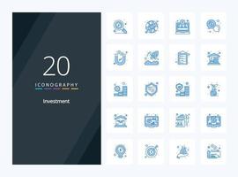 20 Investment Blue Color icon for presentation vector