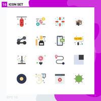 16 Thematic Vector Flat Colors and Editable Symbols of exercise cloudy marketing weather support Editable Pack of Creative Vector Design Elements