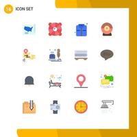 Universal Icon Symbols Group of 16 Modern Flat Colors of location canada summer security camera Editable Pack of Creative Vector Design Elements