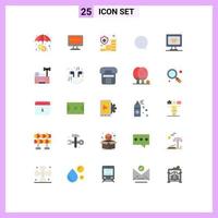 25 Creative Icons Modern Signs and Symbols of cart monitor insurance interface chat Editable Vector Design Elements