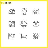 Set of 9 Modern UI Icons Symbols Signs for make capital sound revenue chart Editable Vector Design Elements