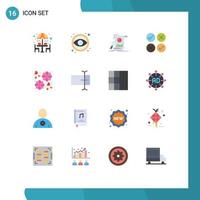 16 Universal Flat Colors Set for Web and Mobile Applications tick cross tool creative financial Editable Pack of Creative Vector Design Elements
