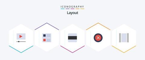 Layout 25 Flat icon pack including layout. flow. stack. cover. ux vector