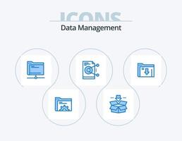 Data Management Blue Icon Pack 5 Icon Design. server. sharing. data. share. server vector