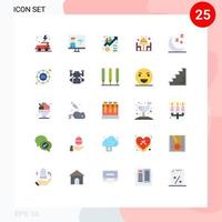 Universal Icon Symbols Group of 25 Modern Flat Colors of plate love programming dinner marketing Editable Vector Design Elements