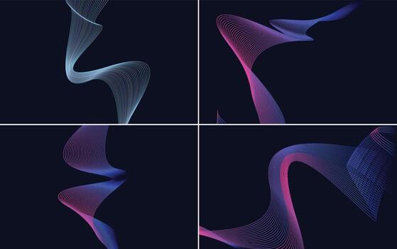 paquete de fondo de presentación abstracta de curva de onda moderna vector