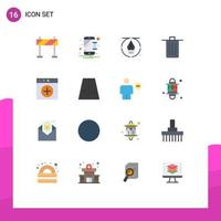 16 Thematic Vector Flat Colors and Editable Symbols of app garbage design delete basket Editable Pack of Creative Vector Design Elements