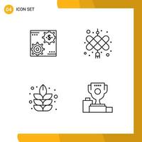 Universal Icon Symbols Group of 4 Modern Filledline Flat Colors of revenue new year make profit nature Editable Vector Design Elements