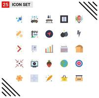 conjunto de 25 iconos modernos de la interfaz de usuario signos de símbolos para el ejercicio de entrega de dinero elementos de diseño vectorial editables del deporte empresarial vector