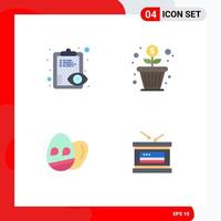 4 Creative Icons Modern Signs and Symbols of eye easter clipboard money drum Editable Vector Design Elements