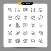 25 Creative Icons Modern Signs and Symbols of hardware computers computer card engineering Editable Vector Design Elements