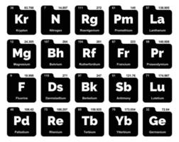 20 Preiodic table of the elements Icon Pack Design vector