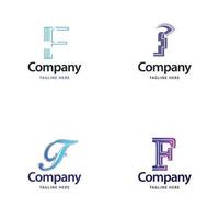 letra f diseño de paquete de logotipos grandes diseño de logotipos modernos y creativos para su negocio vector