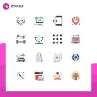 16 Universal Flat Color Signs Symbols of learning library setting book development Editable Pack of Creative Vector Design Elements