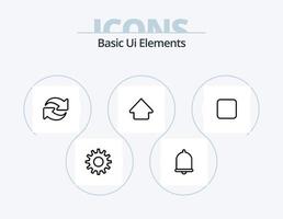 Basic Ui Elements Line Icon Pack 5 Icon Design. social . media. phone. setting. cog vector