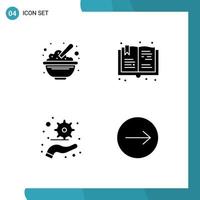 User Interface Solid Glyph Pack of modern Signs and Symbols of bowl control oats read plan Editable Vector Design Elements