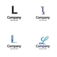 letra l diseño de paquete de logotipos grandes diseño de logotipos modernos y creativos para su negocio vector