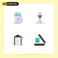 Universal Icon Symbols Group of 4 Modern Flat Icons of estimation steel response engineering clipboard Editable Vector Design Elements